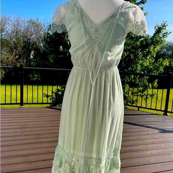 Altar’d State Lace Ruffles Romantic Dress with Tassels and Side Slits - … - Picture 13 of 13